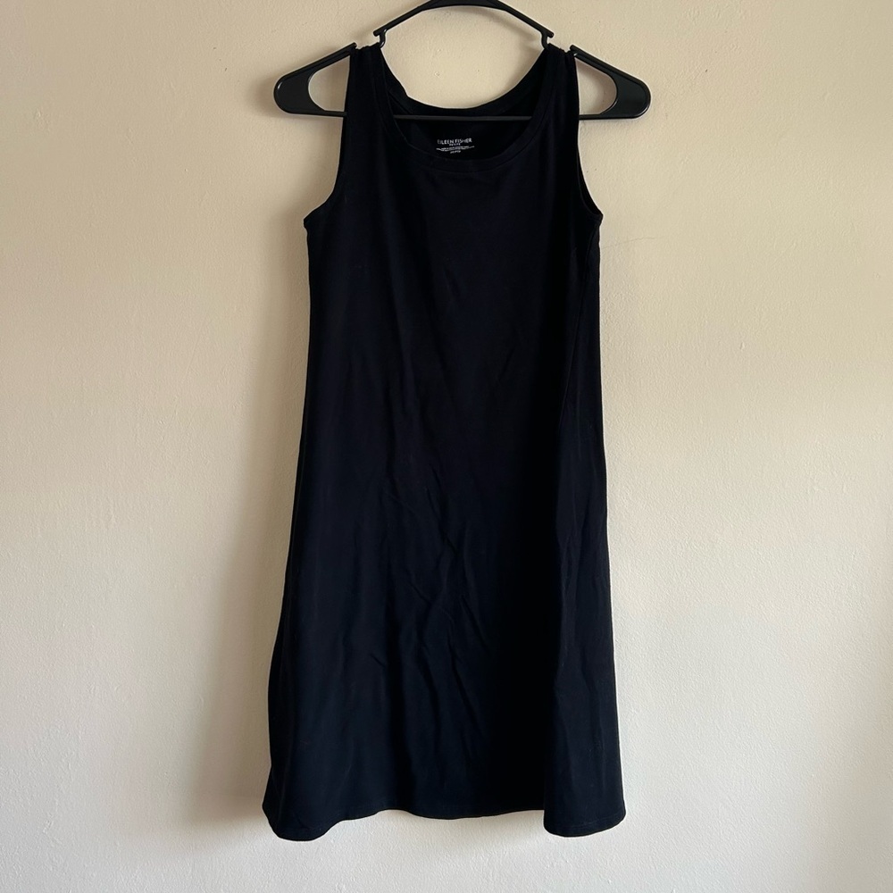 Eileen Fisher Black Tank Shirt Dress Size XS Petite